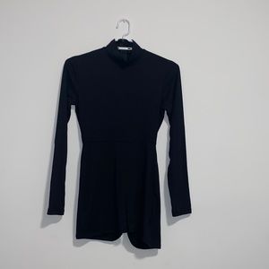 February Mock Neck Romper - Black